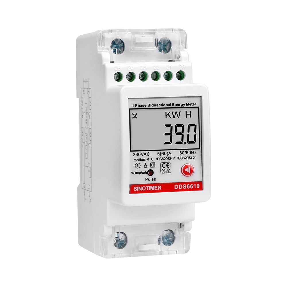 Energy Meter Bidirectional - DDS6619-039 التيار المتناوب 230 فولت DIN-السكك
