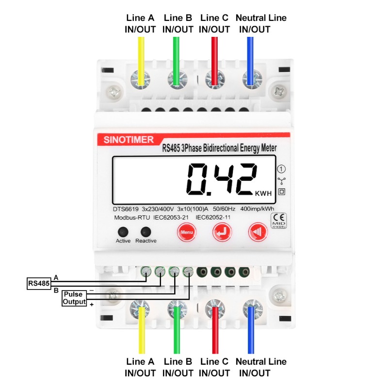 3 المرحلة ثنائي الاتجاه مقياس  - مراجعة Energy Meter Bidirectional وسعره