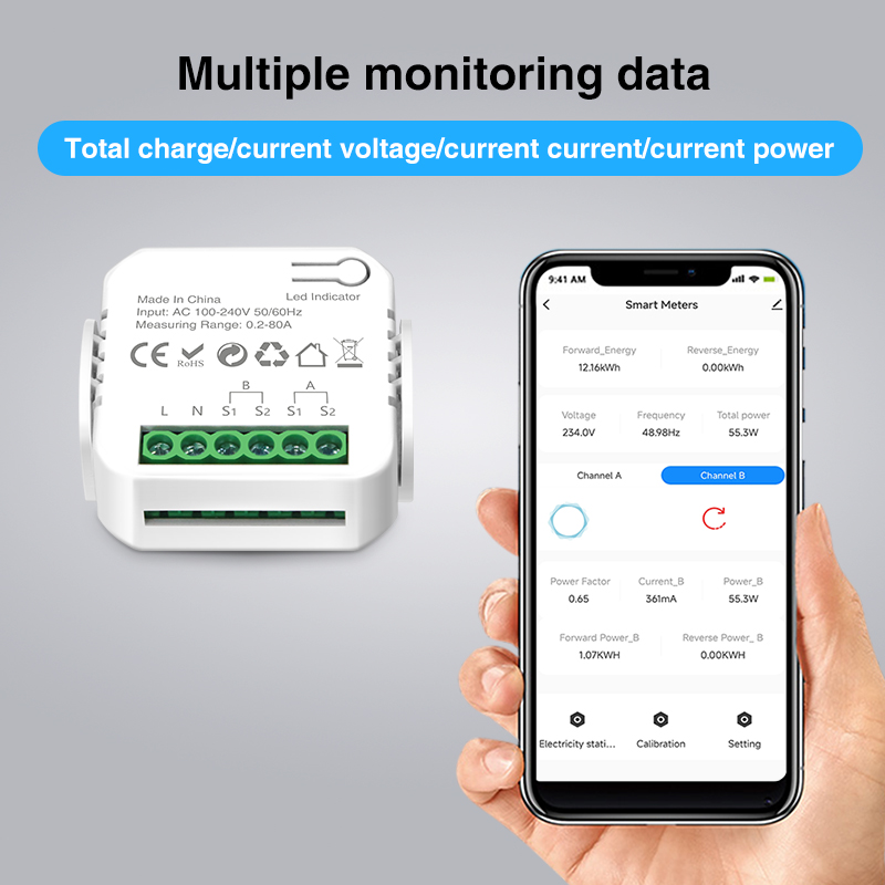 Tuya الذكية واي فاي مقياس الطا - مراجعة Energy Meter Bidirectional وسعره