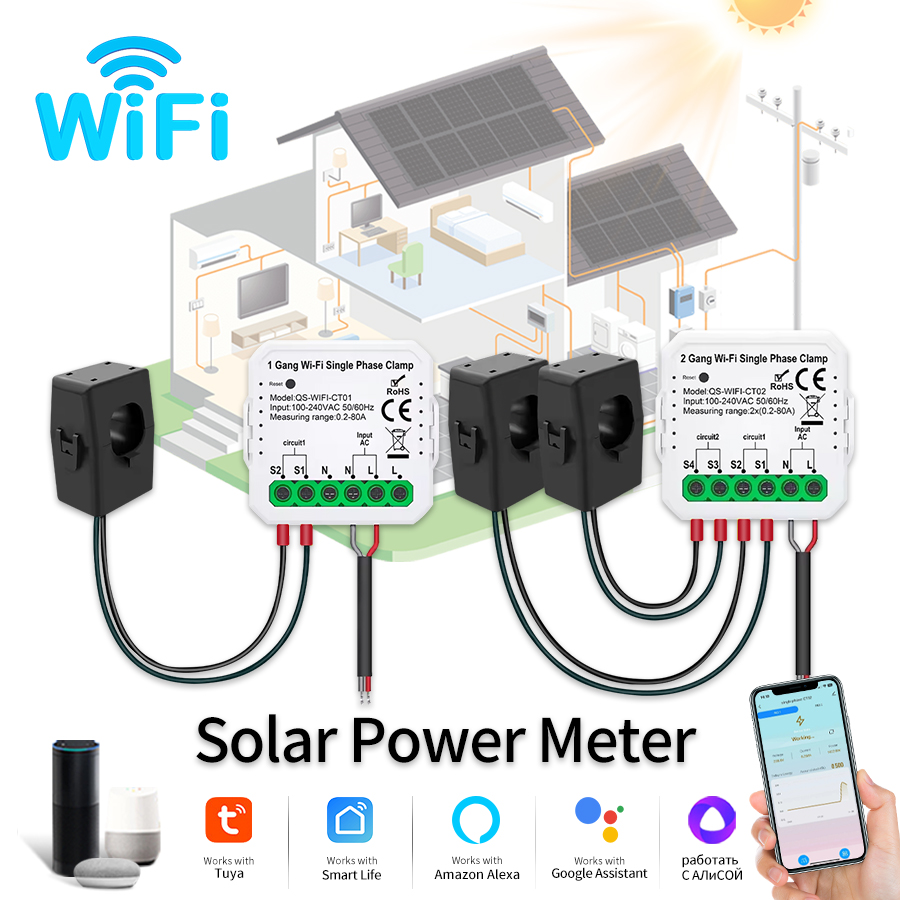 Tuya الذكية واي فاي الطاقة الش - مراجعة Energy Meter Bidirectional وسعره