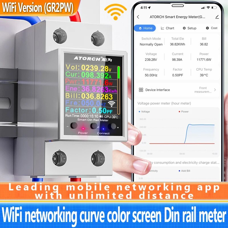 100A تويا واي فاي الدين السكك  - مراجعة Energy Meter Bidirectional وسعره